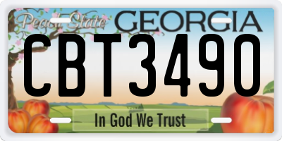 GA license plate CBT3490