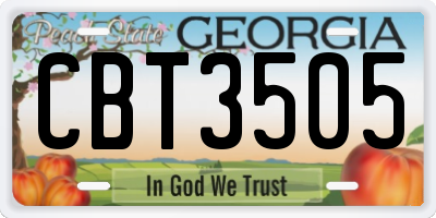 GA license plate CBT3505