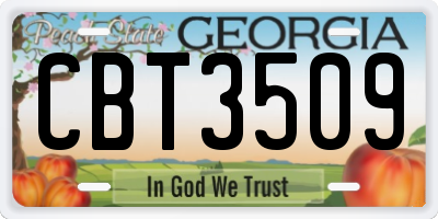 GA license plate CBT3509