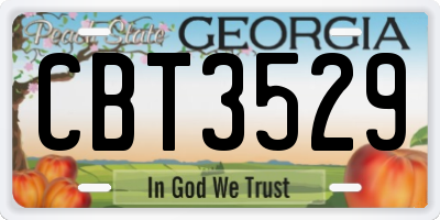 GA license plate CBT3529
