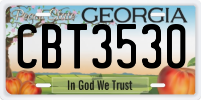 GA license plate CBT3530
