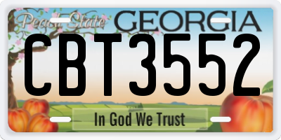 GA license plate CBT3552