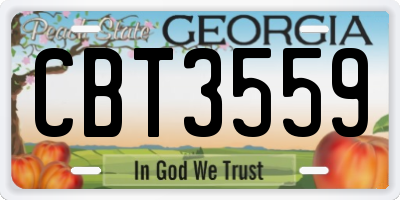 GA license plate CBT3559