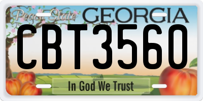 GA license plate CBT3560