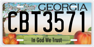 GA license plate CBT3571