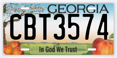 GA license plate CBT3574