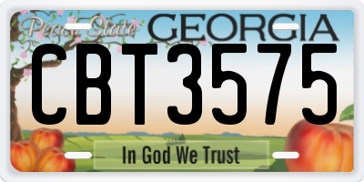 GA license plate CBT3575