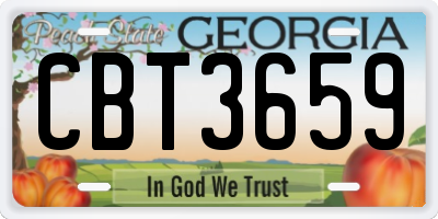 GA license plate CBT3659