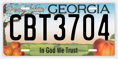 GA license plate CBT3704