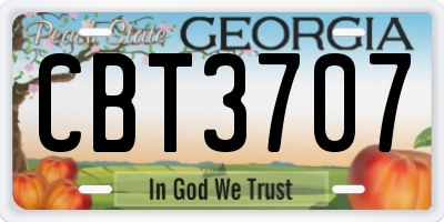 GA license plate CBT3707