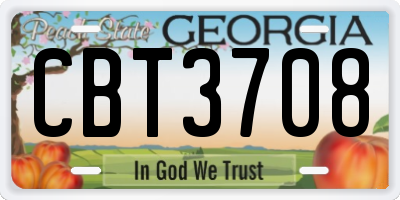 GA license plate CBT3708
