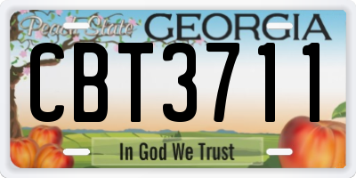 GA license plate CBT3711