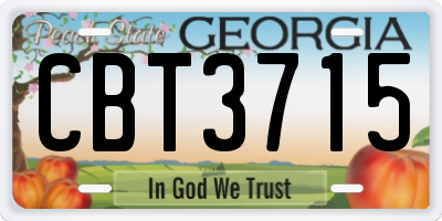 GA license plate CBT3715
