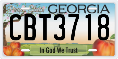 GA license plate CBT3718