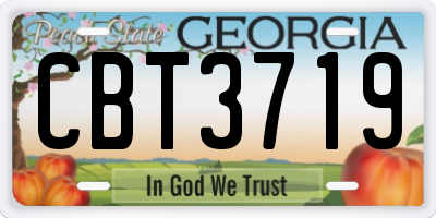 GA license plate CBT3719