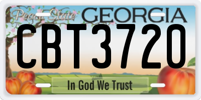 GA license plate CBT3720