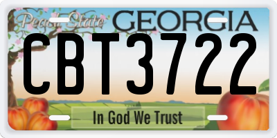 GA license plate CBT3722