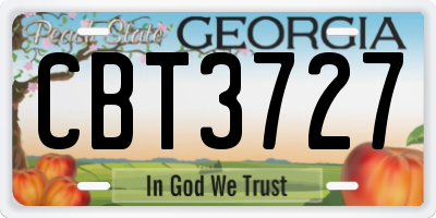 GA license plate CBT3727