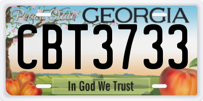 GA license plate CBT3733