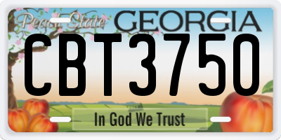 GA license plate CBT3750