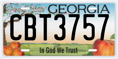 GA license plate CBT3757