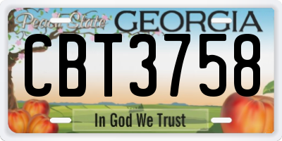 GA license plate CBT3758