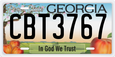 GA license plate CBT3767