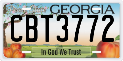 GA license plate CBT3772