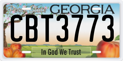 GA license plate CBT3773