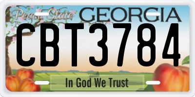 GA license plate CBT3784