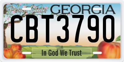 GA license plate CBT3790