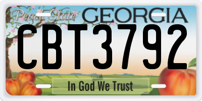 GA license plate CBT3792