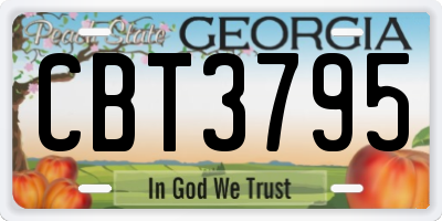 GA license plate CBT3795
