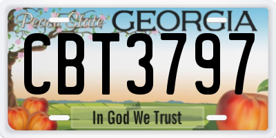 GA license plate CBT3797