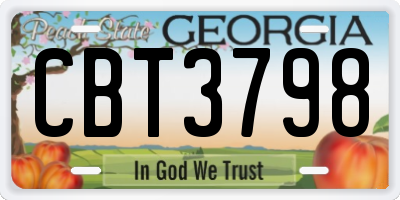 GA license plate CBT3798
