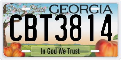 GA license plate CBT3814
