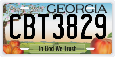 GA license plate CBT3829