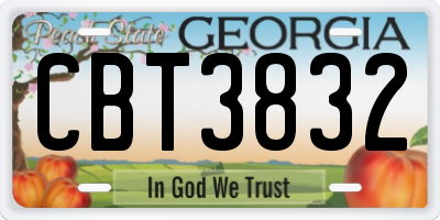 GA license plate CBT3832