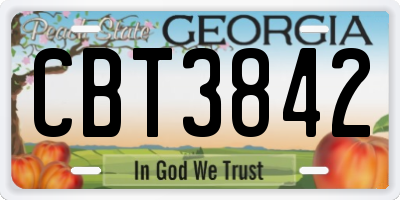 GA license plate CBT3842