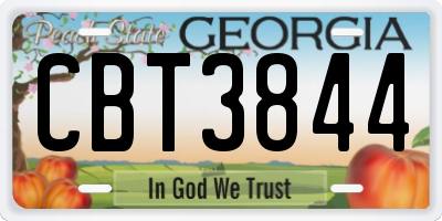 GA license plate CBT3844