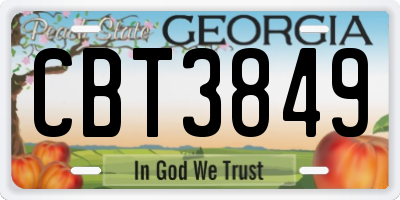 GA license plate CBT3849