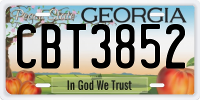 GA license plate CBT3852