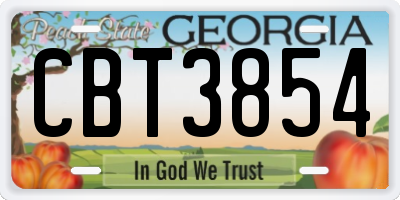 GA license plate CBT3854