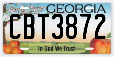 GA license plate CBT3872