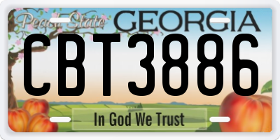 GA license plate CBT3886