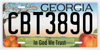 GA license plate CBT3890