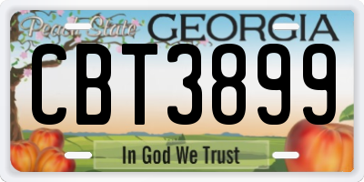 GA license plate CBT3899