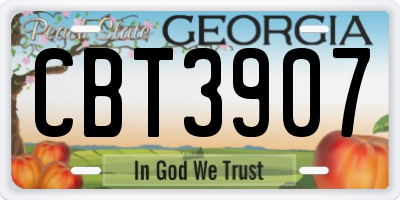 GA license plate CBT3907