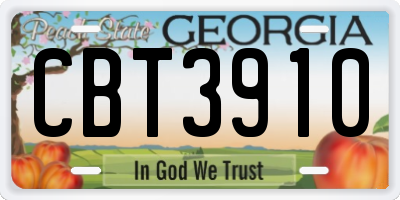 GA license plate CBT3910