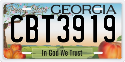 GA license plate CBT3919